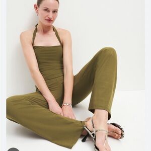 Olive Green Halter Jumpsuit